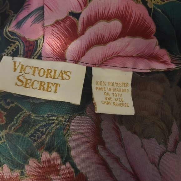 VICTORIA'S SECRET Gold Label Sheer Floral Print Robe Kimono One Size - Picture 9 of 9